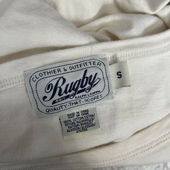 ralph lauren rugby small womens raglan white maroo - Picture 6 of 6